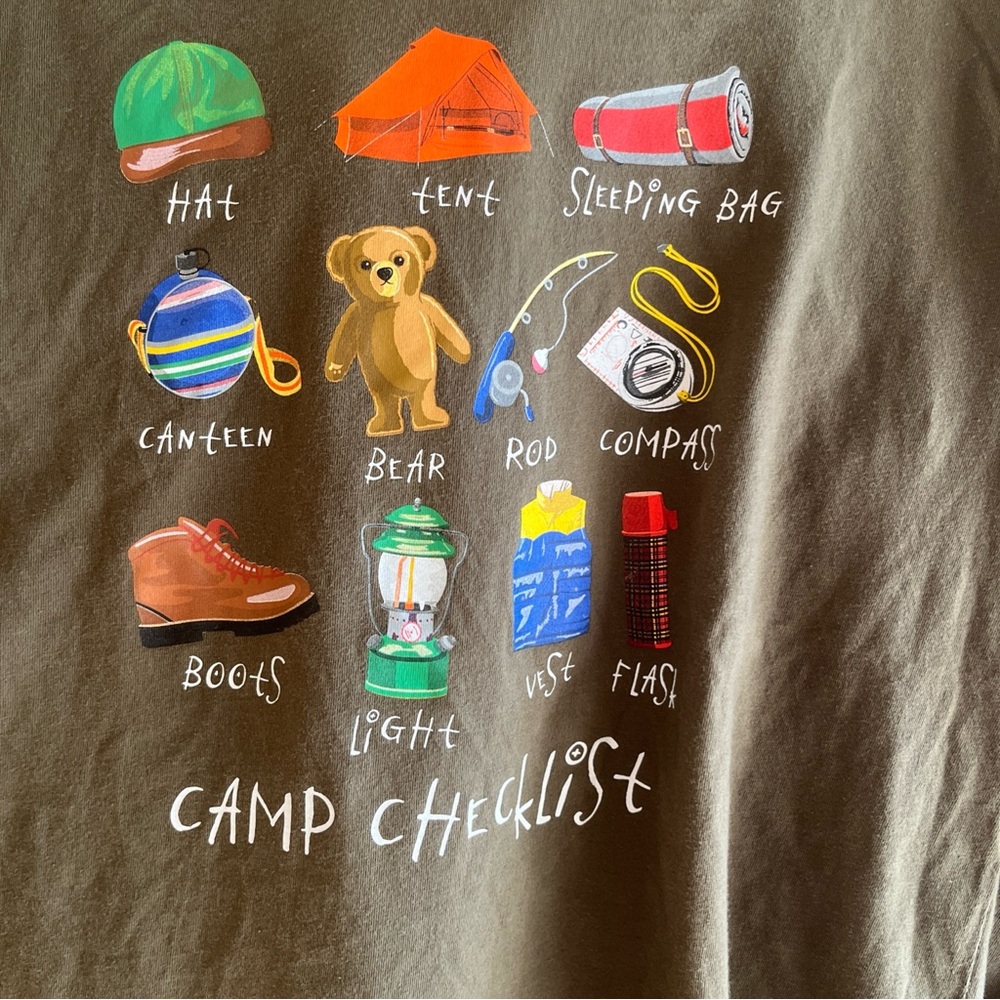 Polo Ralph Lauren Kids XL Or Women’s Camp Checklist Hoodie Army Green All Cotton